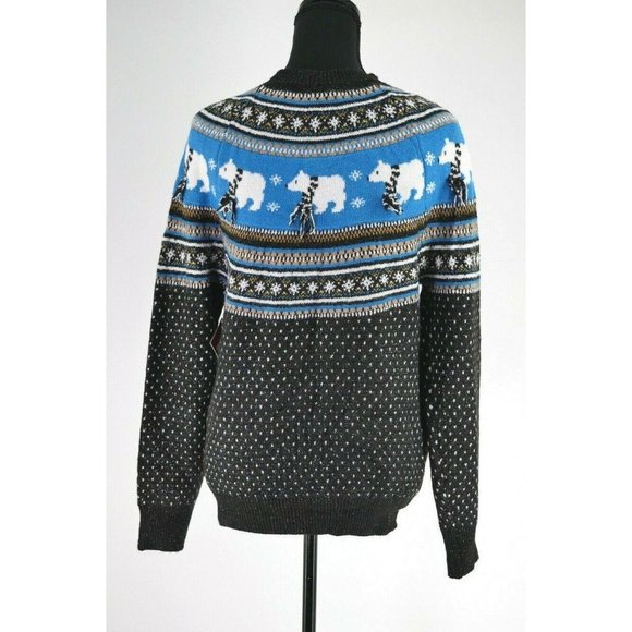 Holiday Time Black and Blue Crew Neck Sweater - Picture 6 of 8